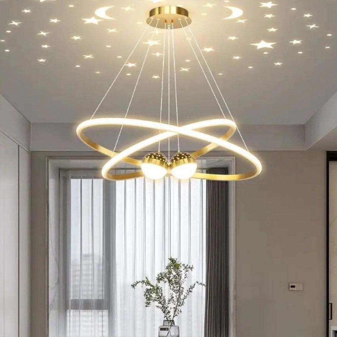 Lustre de Teto Circular Duplo em Led